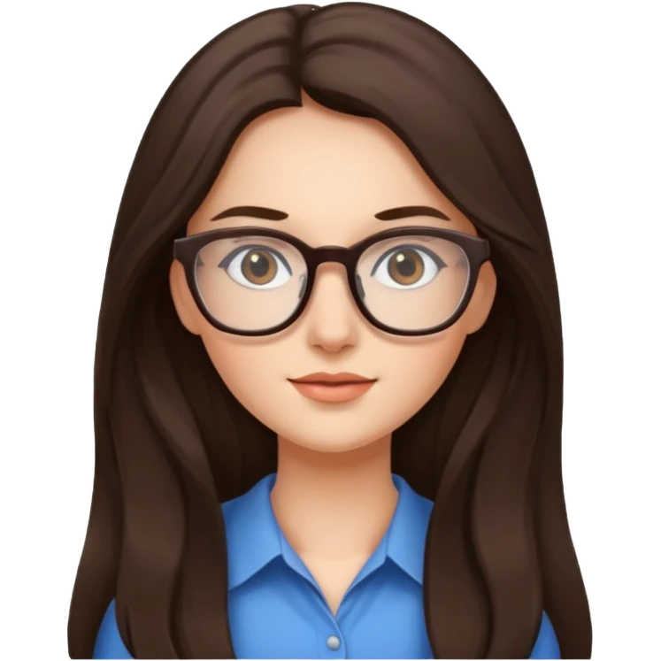 Pretty brunette long haired woman with glasses emoji
