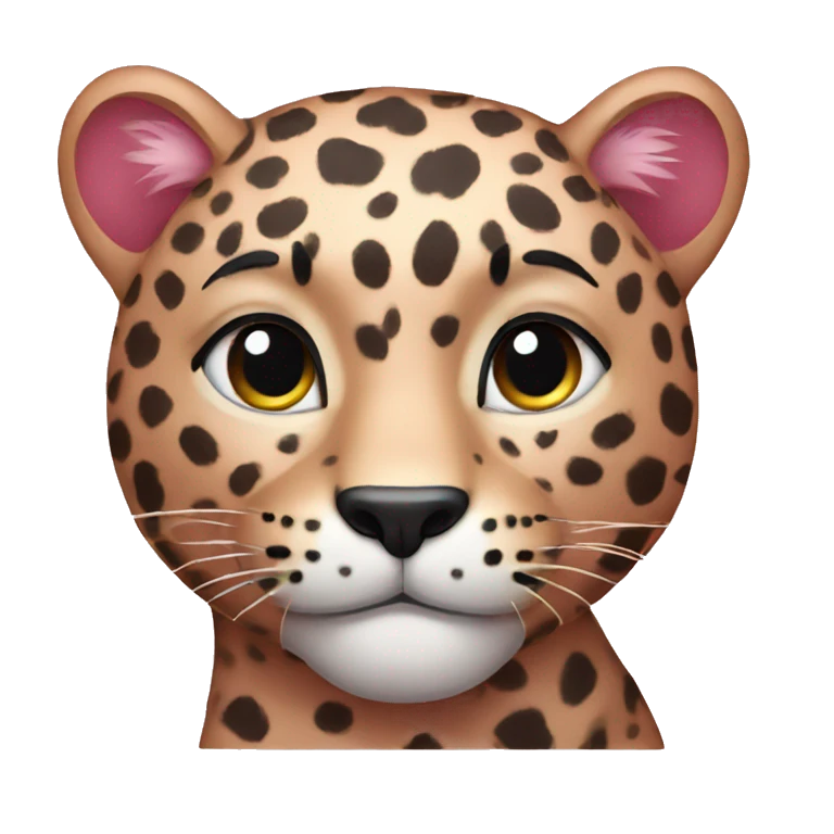 A pinkish leopard  emoji