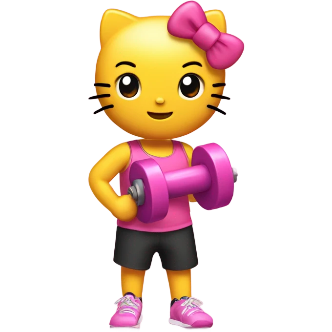 hello kitty with gym  emoji
