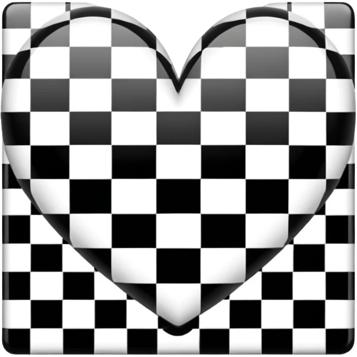 heart with black and white checkerboard pattern emoji