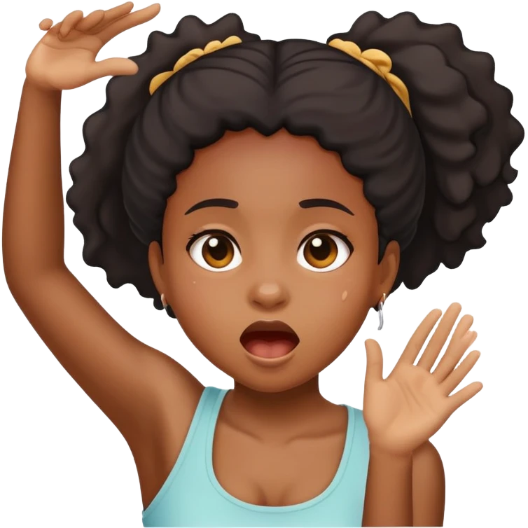 black girl throwing up emoji