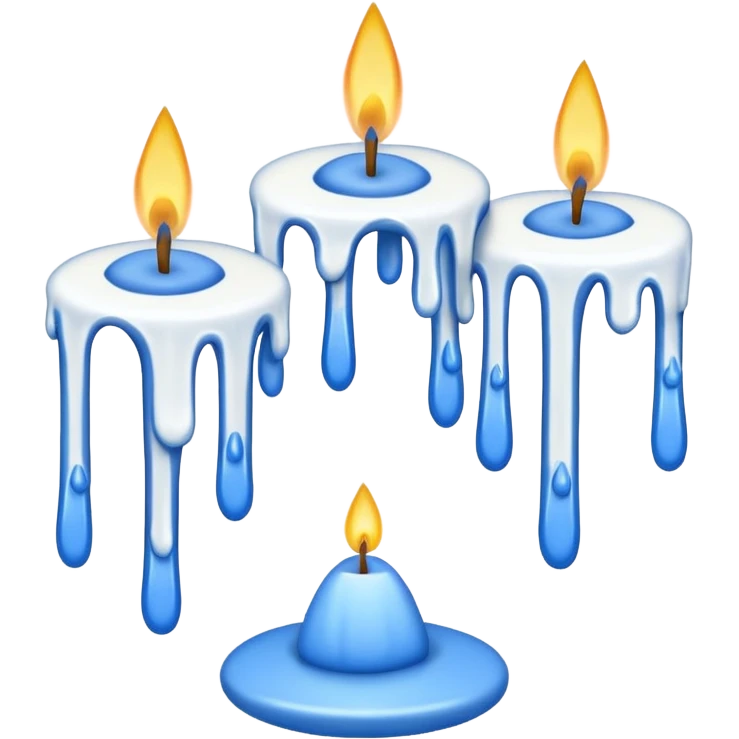 Blue & White Candles emoji