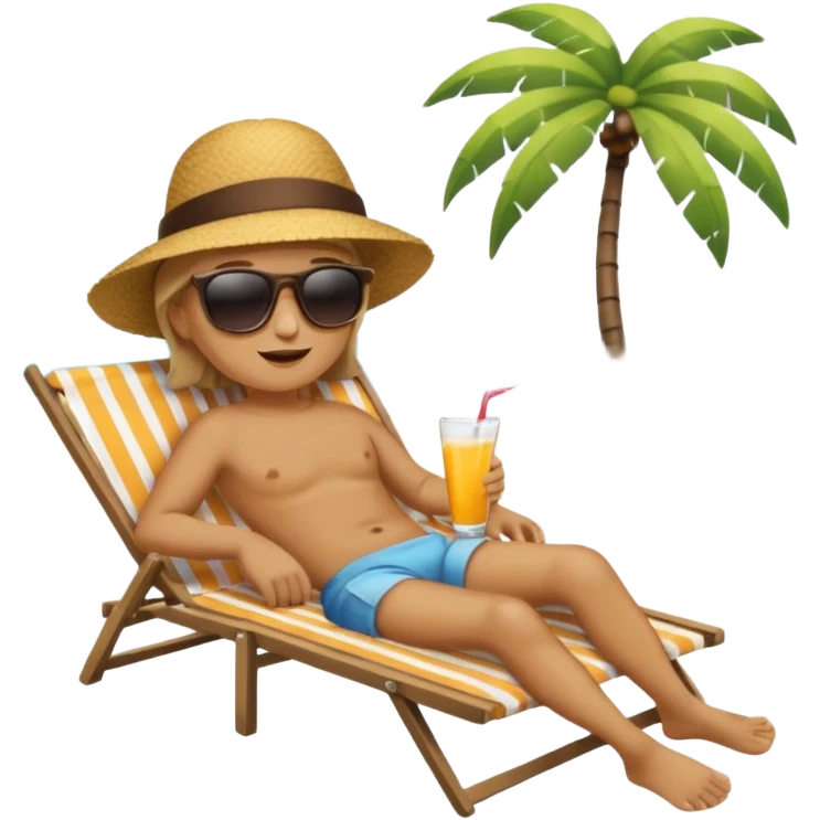 Person relaxing on a beach emoji