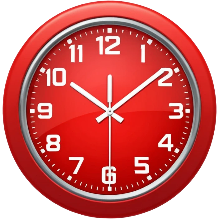 Red clock with "RED" written in the center. emoji