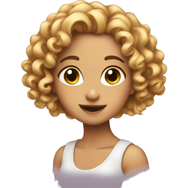 a girl emoji that is so beatiful with curly ha emoji