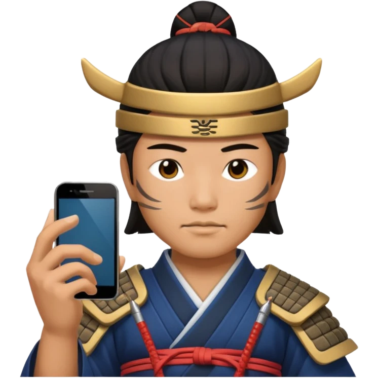 Samurai with Smartphone emoji