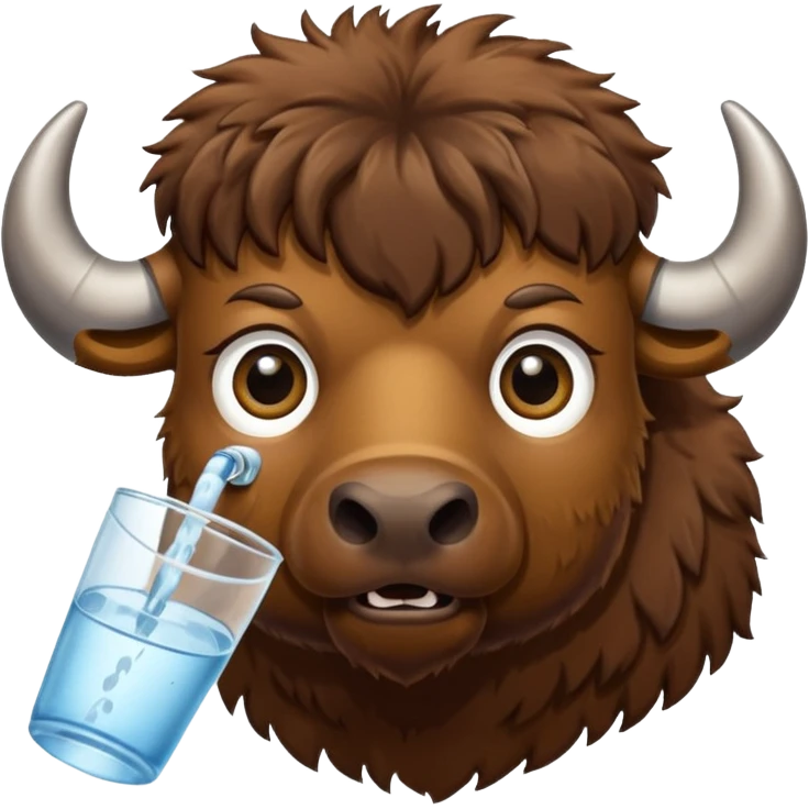 Een bizon met heel veel dorst emoji