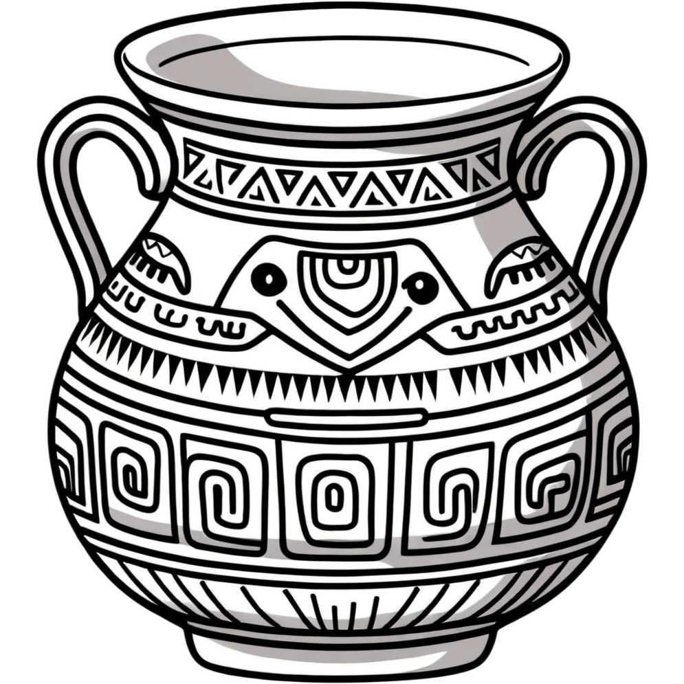 Chimu black pottery with animal designs emoji