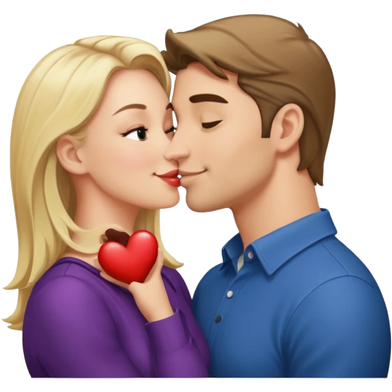 a good looking man and good looking woman are Kissing, indoor emoji