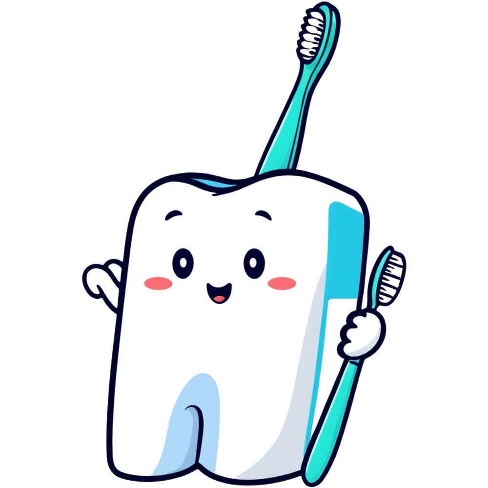 toothbrush and toothpaste for dental hygiene emoji