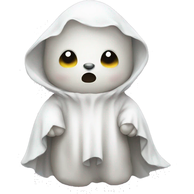 Baby bear dress as a ghost  emoji