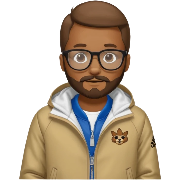 I need a weasel with beard and glasses in an adidas jacket emoji