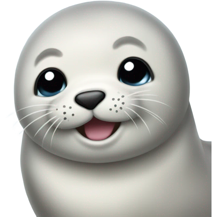 Full body of a baby seal happy with tears in its eyes  emoji