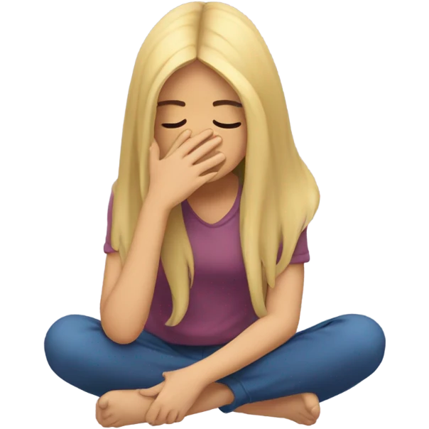  girl ashamed of herself of hiding face in hands emoji
