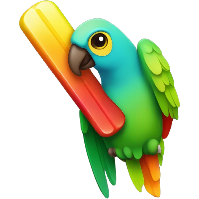 Popsicle parrot emoji