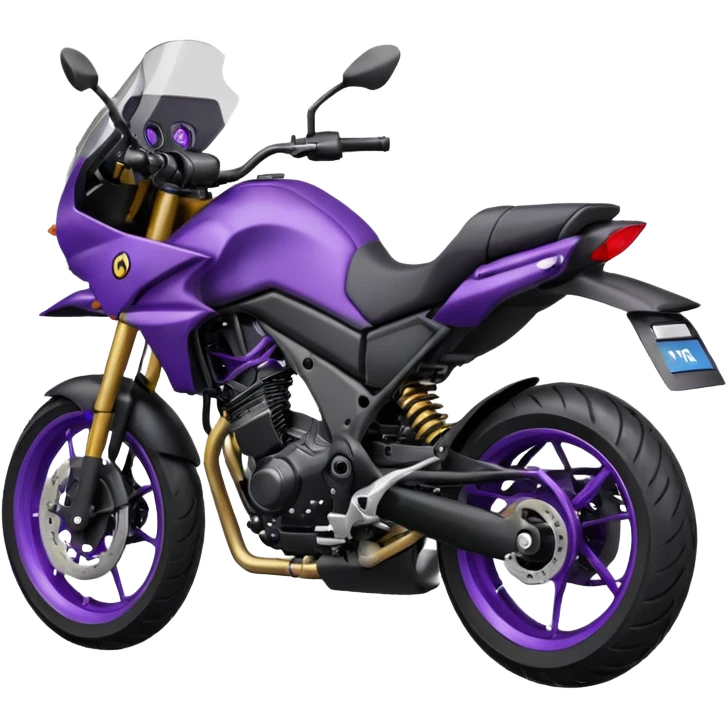 Créer un emoji copiable sur mon système iOS avec une moto mt07 noir mate nacré violet foncée. emoji