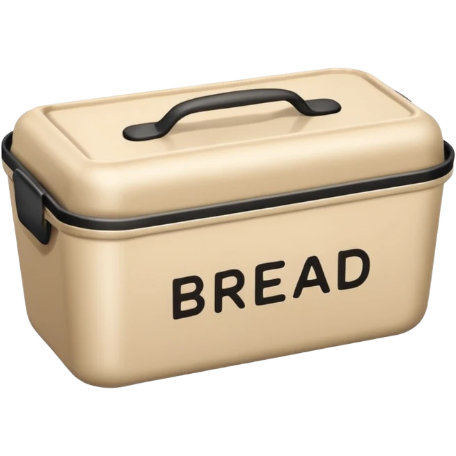 Small beige metal container with the word “bread” on it  emoji