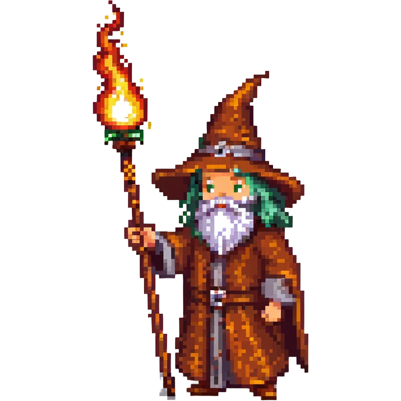 A D&D wizard casting a fireball from a staff with the text "иди нахуй" with a light background emoji