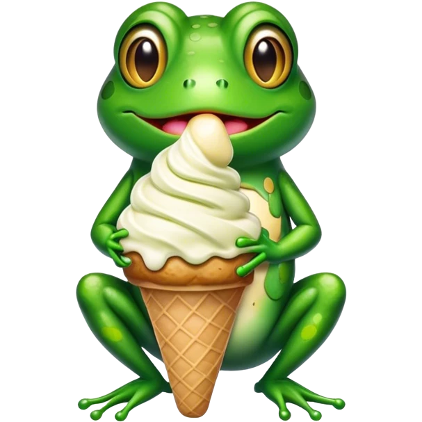 frog with ice cream  emoji