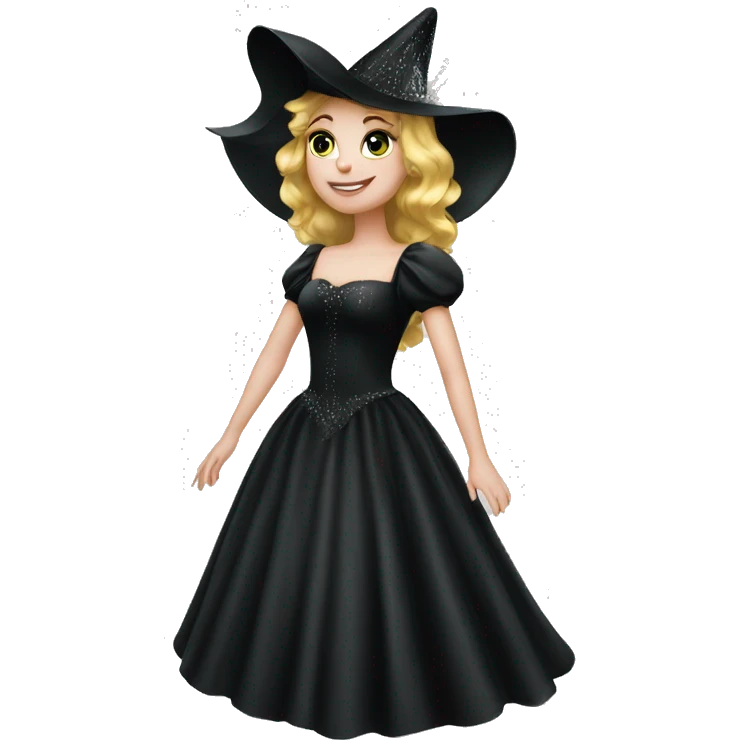 Glinda wicked dress in black emoji