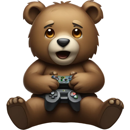 Bear playing video games  emoji