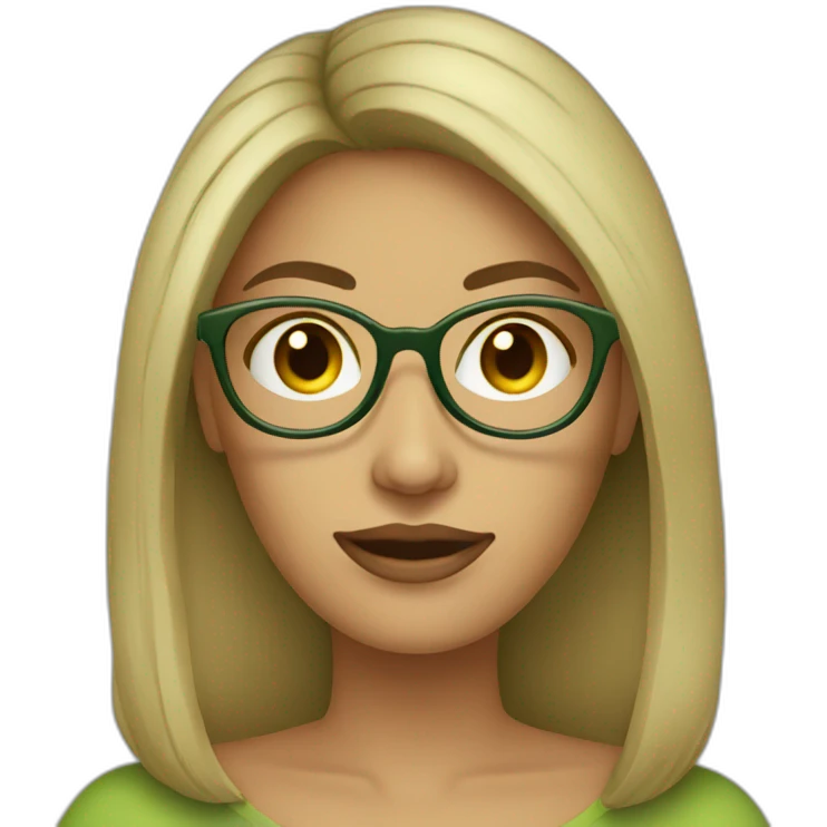 avocado-woman-femenist-in-eyeglasses-darkblonde-hair emoji
