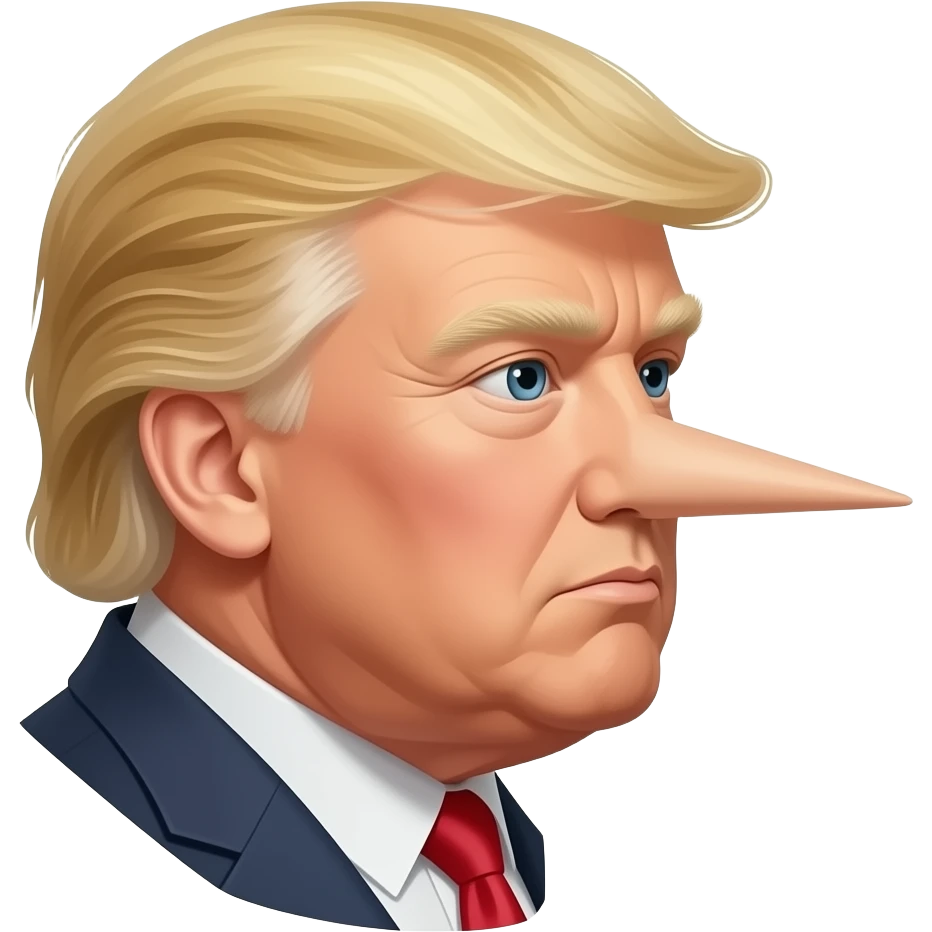 Trump profile with long nose emoji