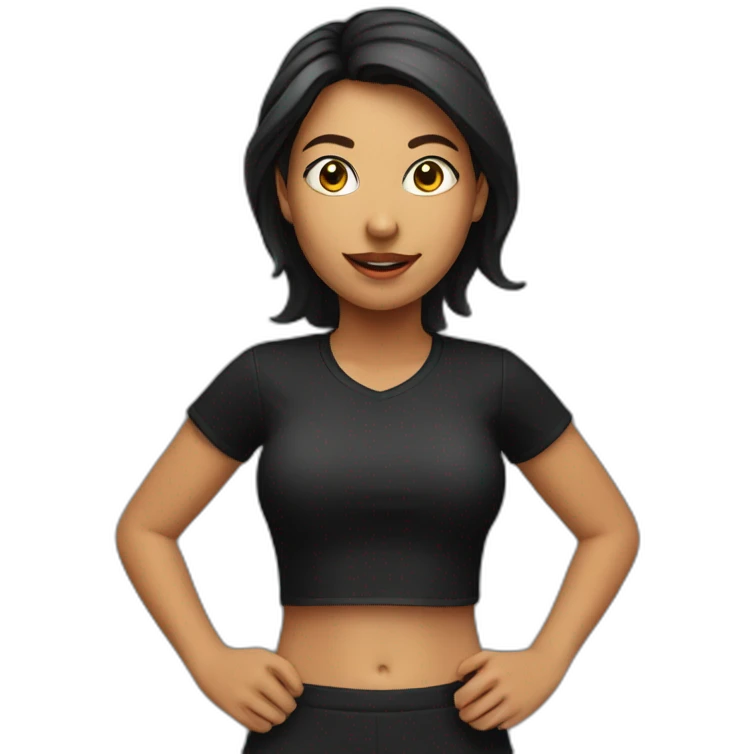 latina-girl-running, black-shirt emoji