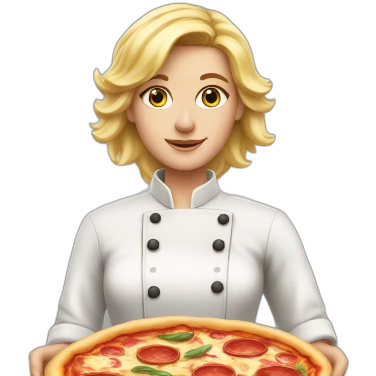 chef blonde hair pizza emoji