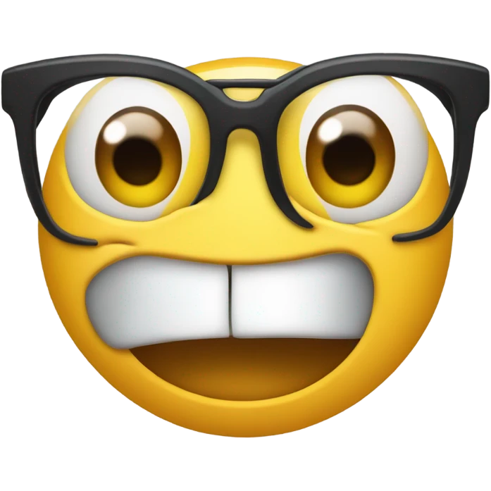 Shocked face pulling down his glasses emoji