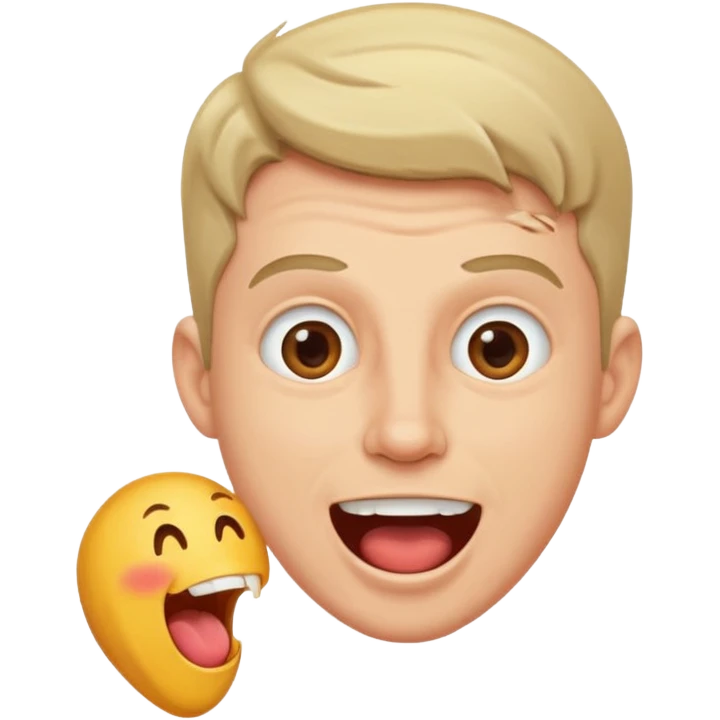 white man standing excited and drooling emoji