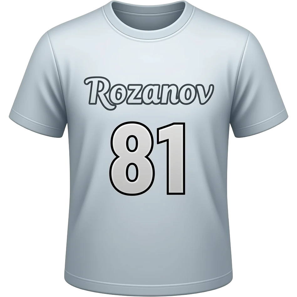 T.shirt écrit dessus "Rozanov" et le numéro "81" emoji