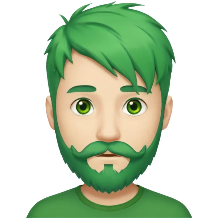 green hair and beard man emoji