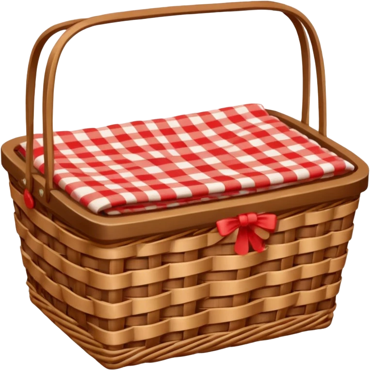  empty wicker basket with picnic cloth  emoji