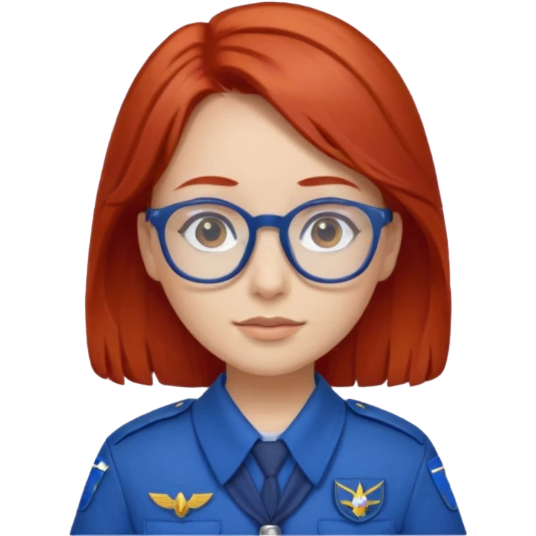 scout girl with blue scout uniform, red haired and glassess emoji
