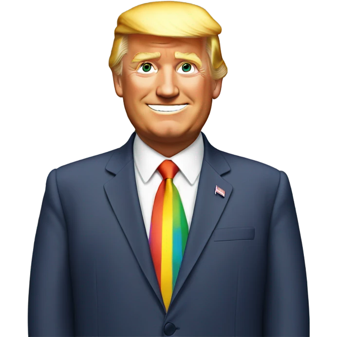Trump wearing rainbow  emoji
