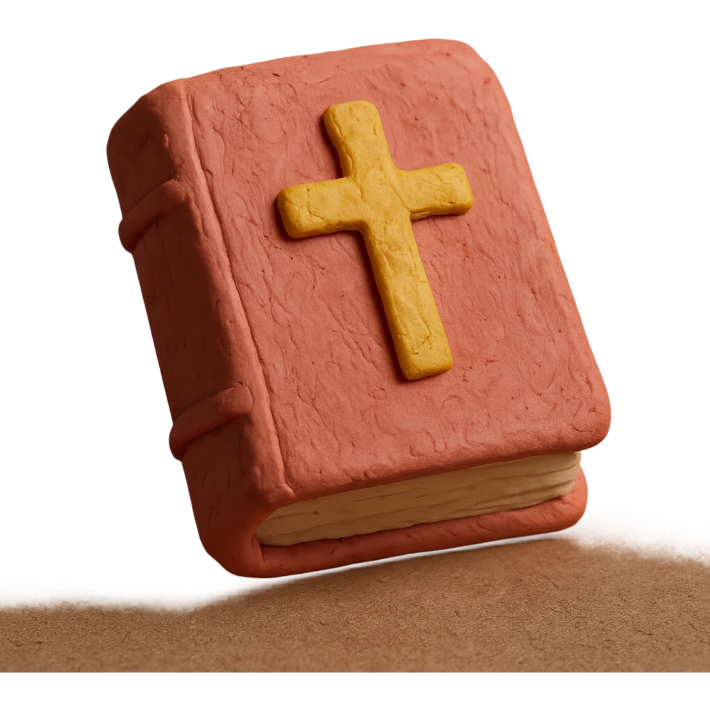 chunky pink Bible book with visible texture and cross on cover emoji