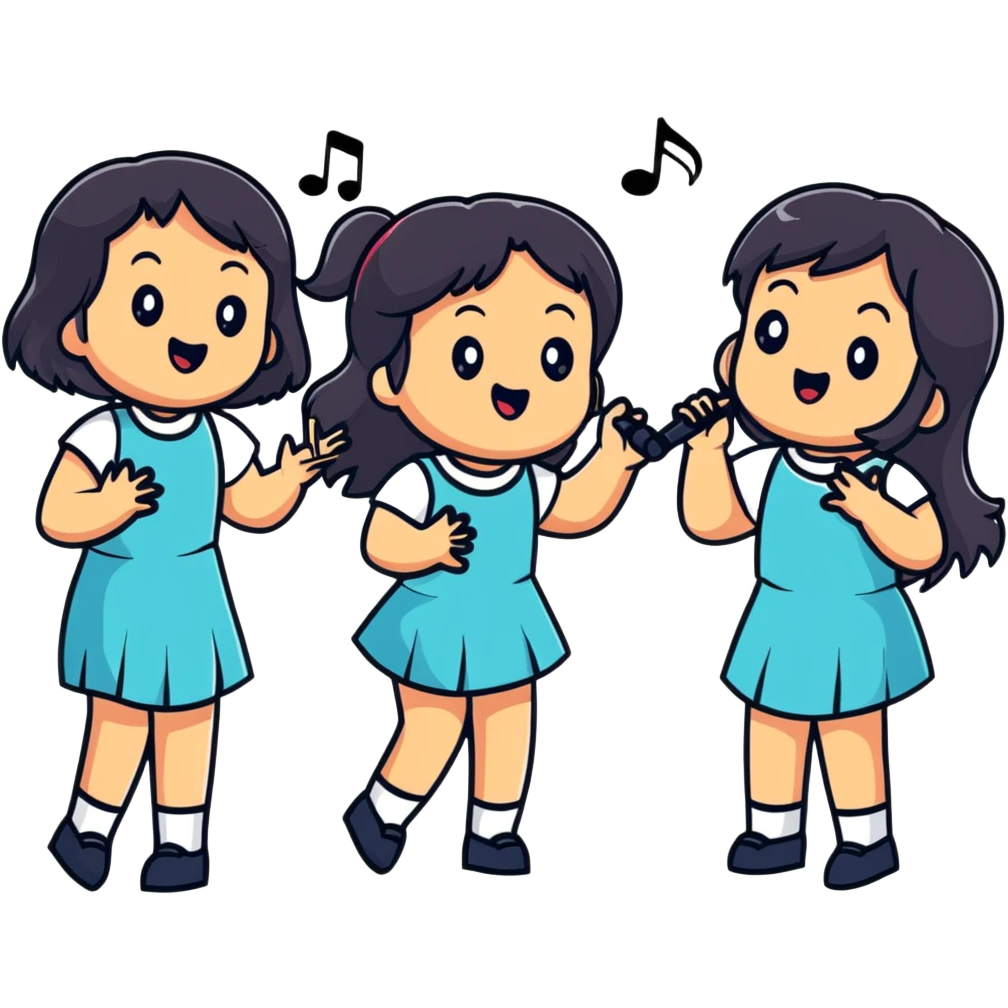 3 dark haired girls singing in a car emoji