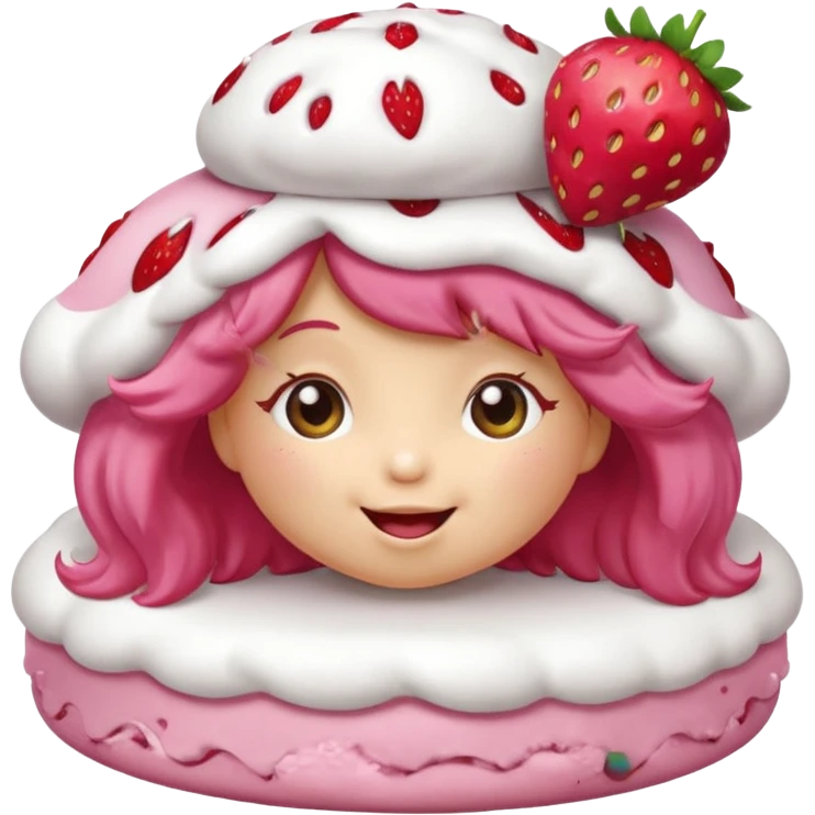 Strawberry shortcake blowing a kiss emoji