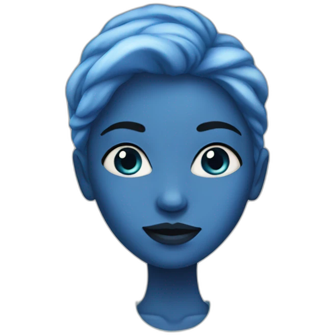 woman with a blue skin emoji