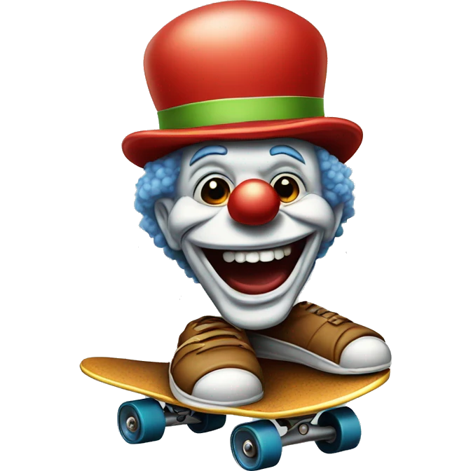 old clown with cap on skateboard  emoji