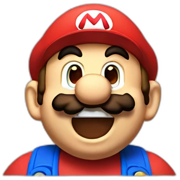 Mario laughing with tears emoji