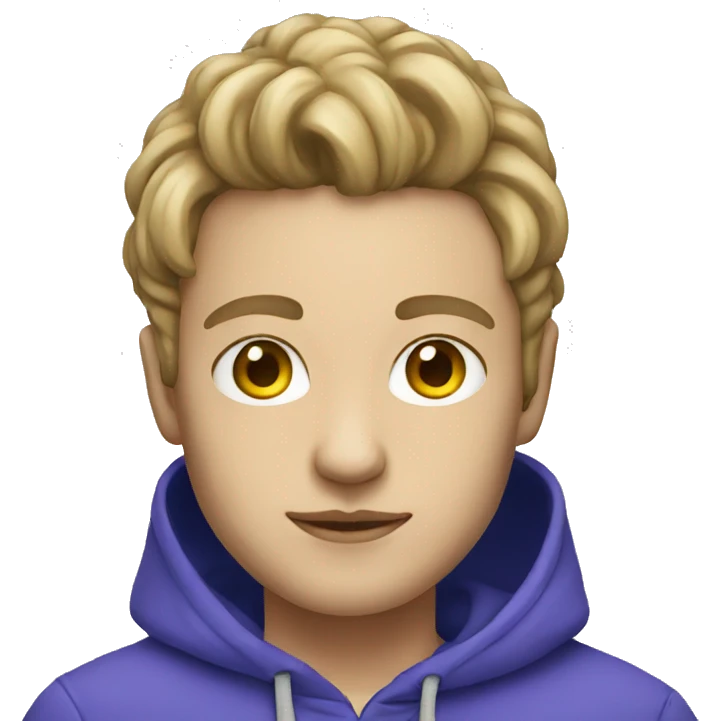 Bright hoodie white skin emoji