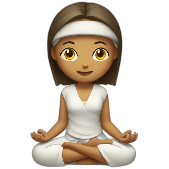 happy zen girl meditation position emoji