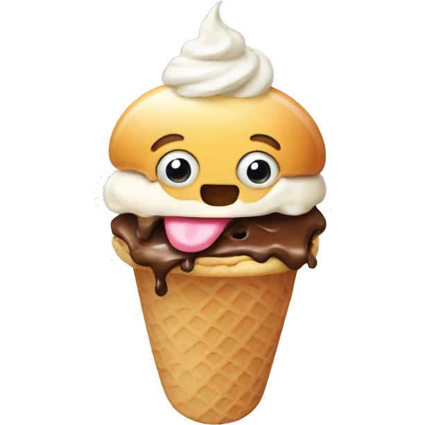 Ice cream eating burgers emoji