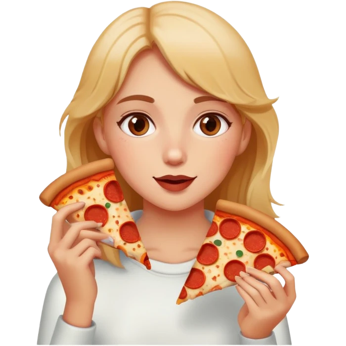 Girl eating pizza  emoji