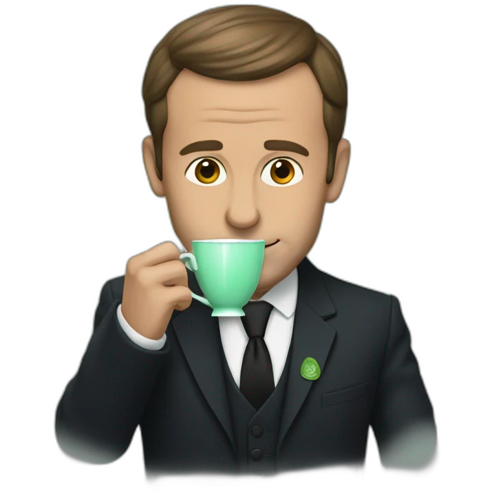 macron smokes mint tea emoji