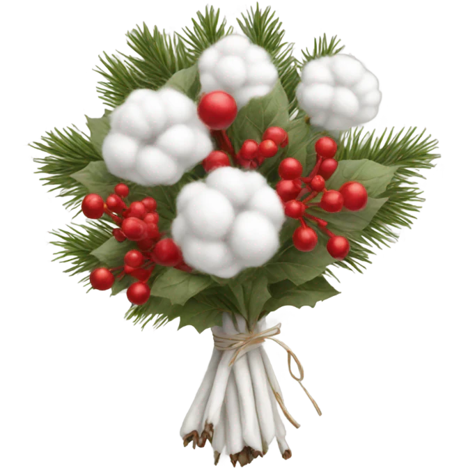 Realistic cristmas bouquet with Cotton emoji