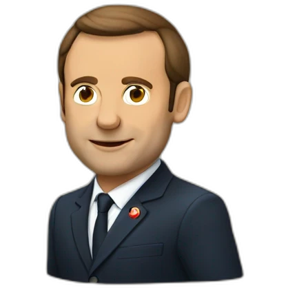 Macron sur une crotte emoji
