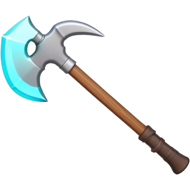 Clash of Clans aesthetic: Cinematic Playful Pixel 3D isometric Pickaxe Emoji, rendered in a 3D vector-style similar to standard emojis with minimal shading and bold, simplified shapes. A compact, distinct form with signature details, softly glowing with a pixelated adventure charm. Simplified yet unmistakably iconic, highly detailed and consistent, glowing with a soft radiance and high shine. Stylized with a touch of classic pixel-art charm and a soft glowing outline, capturing the essence of a beloved gaming relic with a friendly, playful manner! emoji